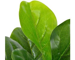 vidaXL Kunstplant - Kunstvioolbladplant - Kunstplant met pot vioolbladplant 90 cm groen - Ficus - Kamerplant - Binnenplant