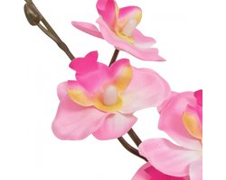 vidaXL Kunstplant Orchidee met Pot - 30 cm - Wit Kunst Orchidee - Orchidee Planten - Kamerplant - Kunstplant - Witte Bloem