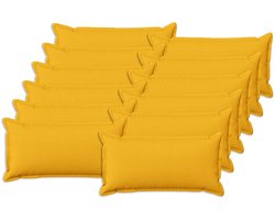 vidaXL - Kussen - 12 - st - HOUTEN - Licht - Geel - 40 - x - 80 - cm - Faux - Linnen