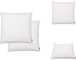 vidaXL Kussen - Kussens - Kussentje - Kussentjes - Kussens 2 st licht 80x80 cm dons-/verenvulling wit