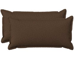 vidaXL - Kussen - met - kussen - HOUTEN - 2 - st - Bruin - Faux - Linnen