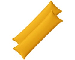 vidaXL - Kussen - met - kussen - HOUTEN - 2 - st - Licht - Geel - Faux - Linnen