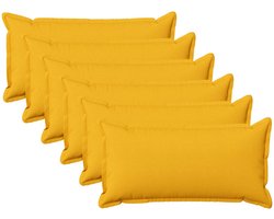 vidaXL - Kussen - met - kussen - HOUTEN - 6 - st - Licht - Geel - Faux - Linnen