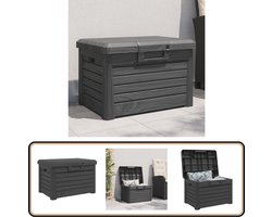 vidaXL Kussenbox - 120L - Antraciet - Polypropyleen Kussenbox - Tuinset - Buitenaanleg - Opberging Box - Tuinopbergingskast