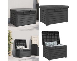 vidaXL Kussenbox 73x50,5x46,5 cm polypropeen antracietkleurig - Kussenbox - Kussenboxen - Opbergbox - Opbergbox Tuin