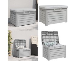 vidaXL Kussenbox 73x50,5x46,5 cm polypropeen grijs - Kussenbox - Kussenboxen - Opbergbox - Opbergbox Tuin