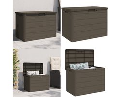 vidaXL Kussenbox 77,5x44,5x53 cm polypropeen bruin - Kussenbox - Kussenboxen - Opbergbox - Opbergbox Tuin