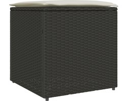 vidaXL - Kussenbox - met - opslag - Zwart - 50 - x - 50 - x - 50 - cm - poly - rattan