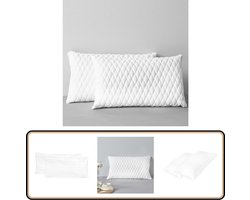 vidaXL Kussens - 2 stuks - 80x40x14 cm - Traagschuim Traagschuim Kussen - Drukkingsverlagend Kussen - Nekoppe Kussen - Hoofdkussen - Slaapkamer Accessoires