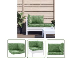vidaXL Kussens Buiten - Palletkussens - Palletkussens 3 st bladpatroon oxford stof - Tuinkussens - Lounge Set - Tuindecoratie