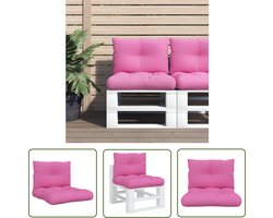 vidaXL Kussens - Palletkussens - Palletkussens 2 st oxford stof roze - Buitenstekus - Tuincushions - Oxfordstof