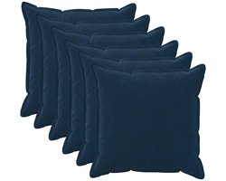 vidaXL - Kussensloop - 6 - st - HOUTEN - Blauw - 60 - x - 60 - cm - Microfiber - Fleece