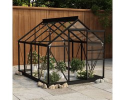 vidaXL - Kweekkas - 155x200,5x191 - cm - aluminium - en - glas - antracietkleurig