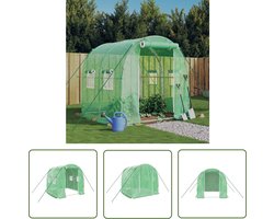 vidaXL Kweekkas - Tuinhuis - Tuinkas met stalen frame 4 m² 2x2x2 m - Plastic Kas - Buitengarden - Moestuin