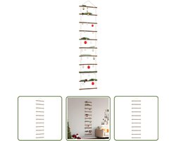 vidaXL Ladder Vorm - Wanddecoratie - Wanddecoratie laddervormig 50x200 cm naturel tak - Houten Decoratie - Muurhanger - Landelijk Interieur