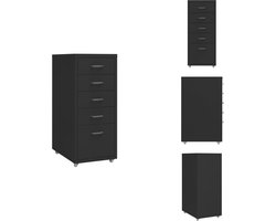 vidaXL Ladeblok - Ladeblokken - Ladenblok - Ladenblokken - Ladeblok verrijdbaar 28x41x69 cm metaal zwart