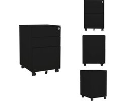 vidaXL Ladeblok - Ladeblokken - Ladenblok - Ladenblokken - Ladeblok verrijdbaar 39x45x60 cm staal zwart