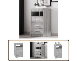vidaXL Ladekast - 3 Lades - Grijs Sonoma Eiken Compacte Kast - Grijze Kast - Houten Kast - Bergruimte - Opbergkast
