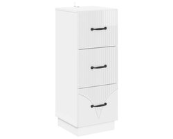 vidaXL - Ladekast - 33 - x - 34,5 - x - 87 - cm - Bewerkt - hout - Hoogglans - Wit
