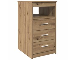 vidaXL - Ladekast - 40x50x76 - cm - bewerkt - hout - artisanaal - eikenkleur