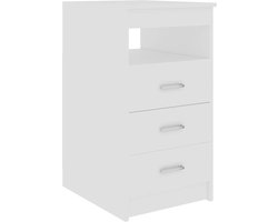 vidaXL - Ladekast - 40x50x76 - cm - bewerkt - hout - wit