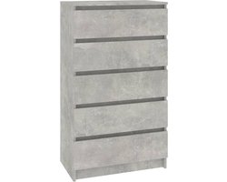 vidaXL - Ladekast - 60x36x103 - cm - bewerkt - hout - betongrijs