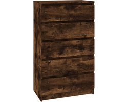vidaXL - Ladekast - 60x36x103 - cm - bewerkt - hout - gerookt - eikenkleurig