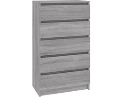 vidaXL - Ladekast - 60x36x103 - cm - bewerkt - hout - grijs - sonoma - eikenkleurig