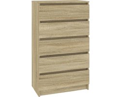 vidaXL - Ladekast - 60x36x103 - cm - bewerkt - hout - sonoma - eikenkleurig