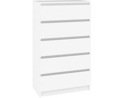 vidaXL - Ladekast - 60x36x103 - cm - bewerkt - hout - wit