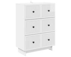 vidaXL - Ladekast - 66 - x - 34,5 - x - 90 - cm - Bewerkt - hout - Hoogglans - Wit