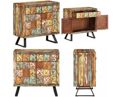 vidaXL Ladekast 70x35x70 cm massief gerecycled hout meerkleurig - Ladekast - Ladekasten - Ladenkast - Ladeblok