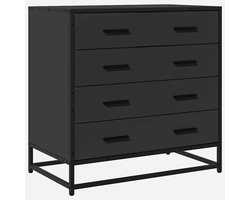 vidaXL - Ladekast - 70x41x70 - cm - bewerkt - hout - zwart