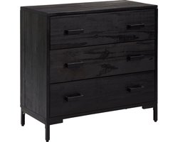 vidaXL - Ladekast - 75x35x70 - cm - massief - grenenhout - zwart