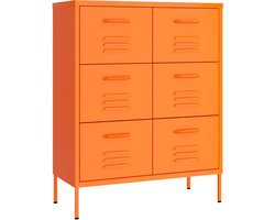 vidaXL - Ladekast - 80x35x101,5 - cm - staal - oranje
