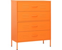 vidaXL - Ladekast - 80x35x101,5 - cm - staal - oranje
