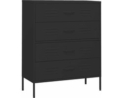 vidaXL - Ladekast - 80x35x101,5 - cm - staal - zwart