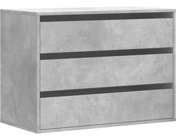 vidaXL - Ladekast - 80x41x58 - cm - bewerkt - hout - betongrijs