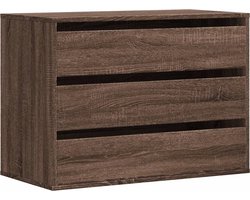 vidaXL - Ladekast - 80x41x58 - cm - bewerkt - hout - bruin - eikenkleurig
