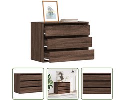 vidaXL Ladekast 80x41x58 cm bewerkt hout bruin eikenkleurig - Dynammometer Sleutel - Klikmechanisme - Gereedschapset - Montagesleutel - Drapers Tools
