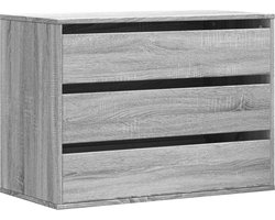 vidaXL - Ladekast - 80x41x58 - cm - bewerkt - hout - grijs - sonoma - eikenkleurig