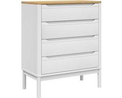 vidaXL - Ladekast - FLORO - massief - grenenhout - wit