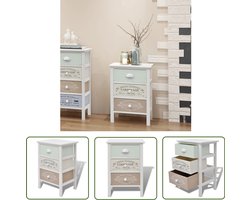 vidaXL Ladekast - Franse stijl - Hout - 3 lades Opslagkast - Landelijke Stijl - Franse Kast - Meubilair Slaapkamer - Commode