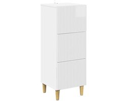 vidaXL - Ladekast - Hoogglans - Wit - 33 - x - 34,5 - x - 90 - cm - Bewerkt - hout