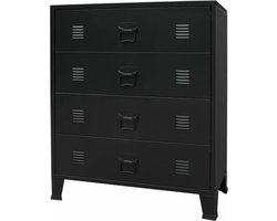 vidaXL - Ladekast - industriële - stijl - 78x40x93 - cm - metaal - zwart