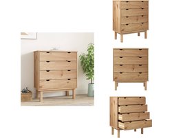 vidaXL Ladekast - Ladekasten - Ladekastje - Kastje - Ladekast OTTA 76,5x39,5x90 cm massief grenenhout