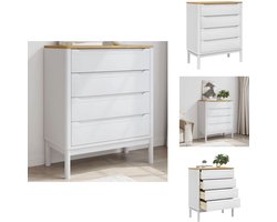 vidaXL Ladekast - Ladekasten - Ladenkast - Ladeblok - Ladekast FLORO massief grenenhout wit