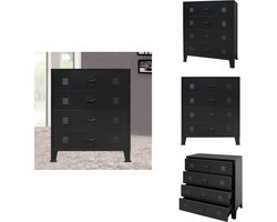 vidaXL Ladekast - Ladekasten - Ladenkast - Ladenkasten - Ladekast industriële stijl 78x40x93 cm metaal zwart