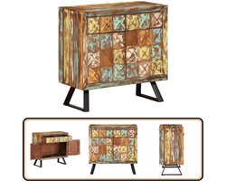 vidaXL Ladekast - Massief Gerecycled Hout - 70x35x70 cm Ladekast - Opslagoplossing - Industriële Stijl - Vintage Design - Recyceld Hout