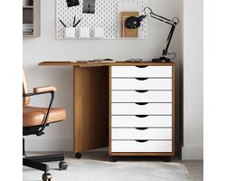 vidaXL Ladekast - Massief Grenen - Honingbruin - MOSS Rolkast - Rollende Kasten - Ladekast - Archiefkast